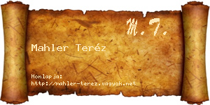 Mahler Teréz névjegykártya